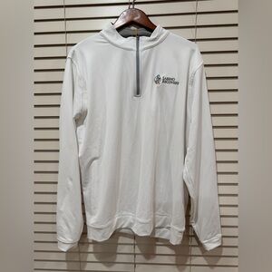 Peter Millar White Quarter Zip Pullover